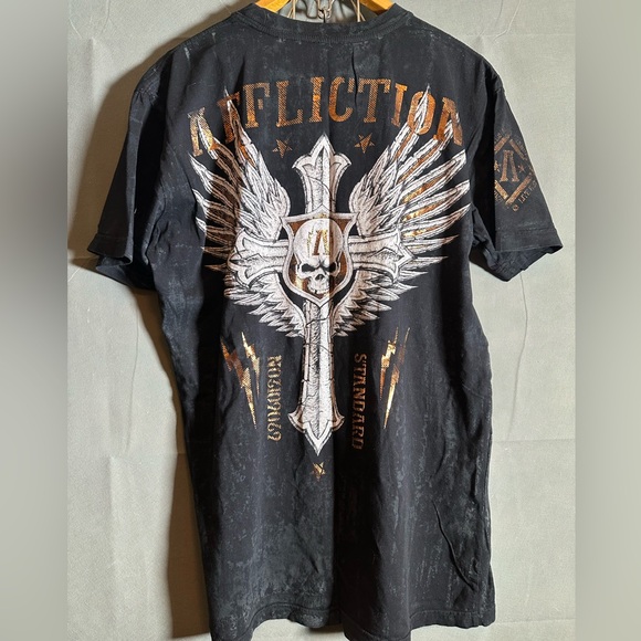 Affliction shirt men’s size large y2kdemon shiny couture - Picture 5 of 6